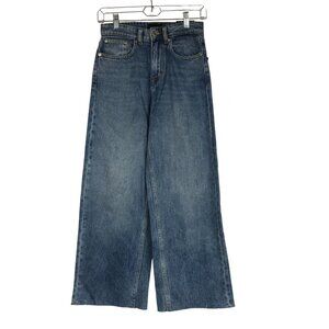 FRANK AND OAK - WOMEN'S 25 - BLUE NINA WIDE LEG DENIM JEANS